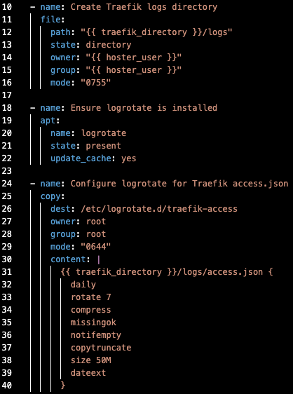 excerpt from traefik.yml task